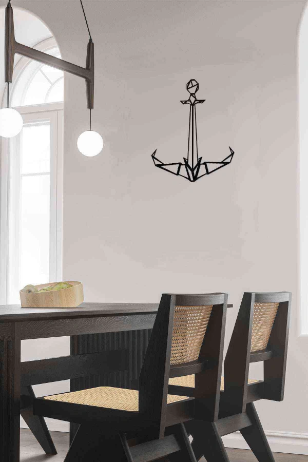 Çapa Var İçersen Duvar Dekoru Tablosu Siyah Ahşap Lazer Mdf