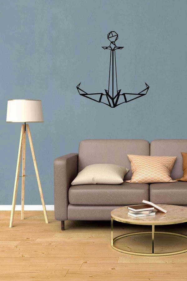 Çapa Var İçersen Duvar Dekoru Tablosu Siyah Ahşap Lazer Mdf