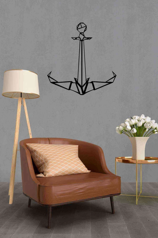 Çapa Var İçersen Duvar Dekoru Tablosu Siyah Ahşap Lazer Mdf