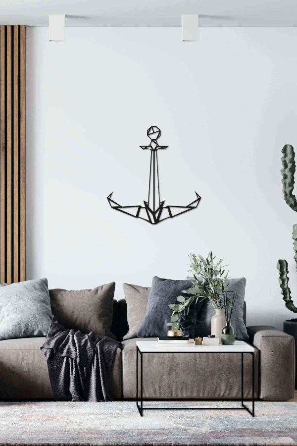 Çapa Var İçersen Duvar Dekoru Tablosu Siyah Ahşap Lazer Mdf