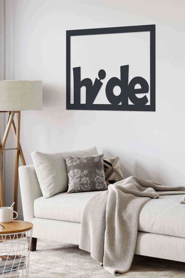 Hide Duvar Dekoru Tablosu Siyah Ahşap Lazer Mdf