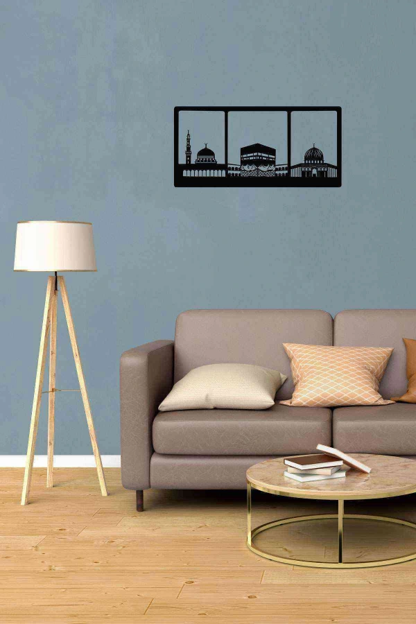 Kabe Duvar Dekoru Tablo Siyah Ahşap Mdf