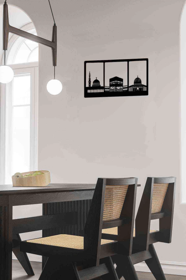 Kabe Duvar Dekoru Tablo Siyah Ahşap Mdf