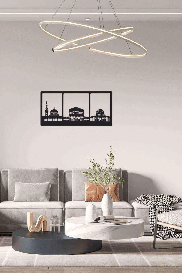 Kabe Duvar Dekoru Tablo Siyah Ahşap Mdf