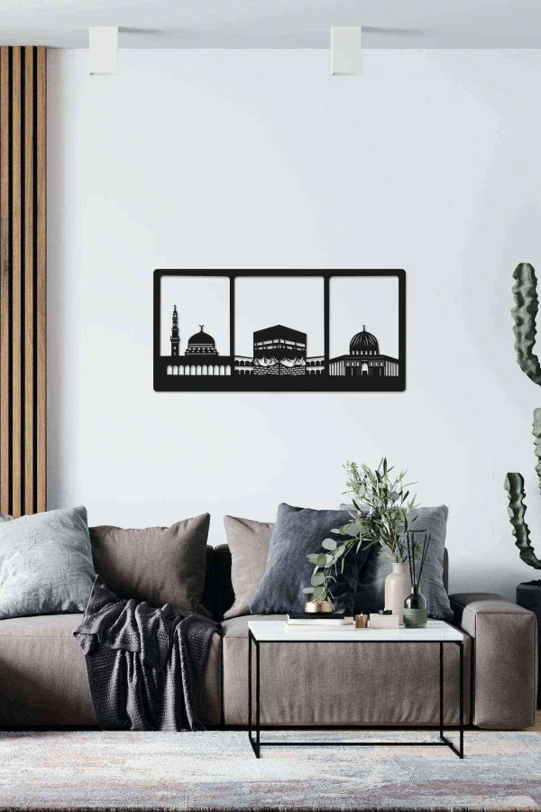 Kabe Duvar Dekoru Tablo Siyah Ahşap Mdf