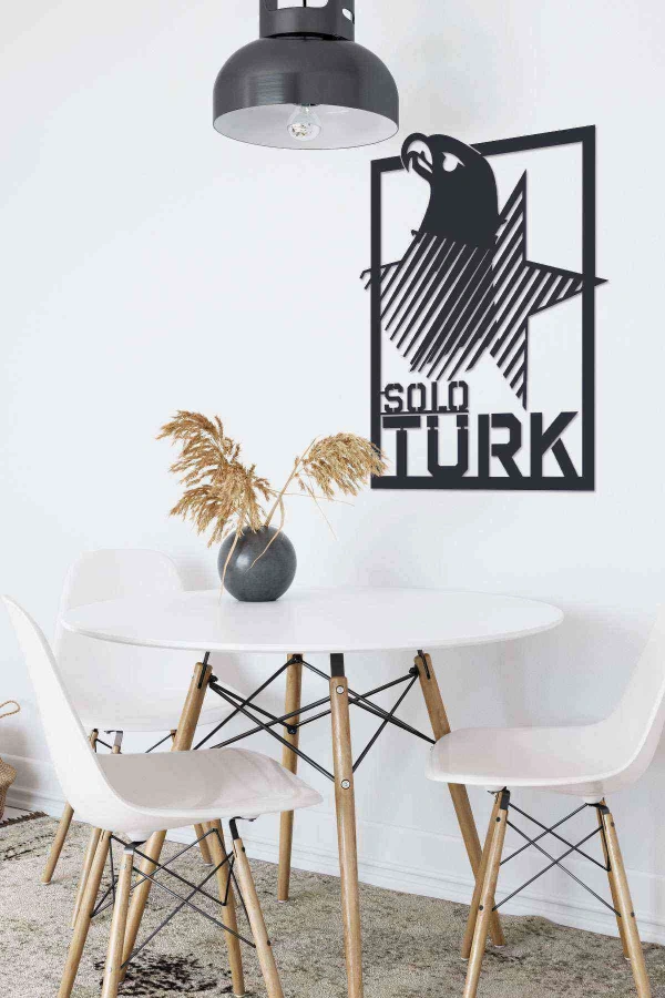 Solo Türk Duvar Dekoru Tablo Siyah Ahşap Mdf