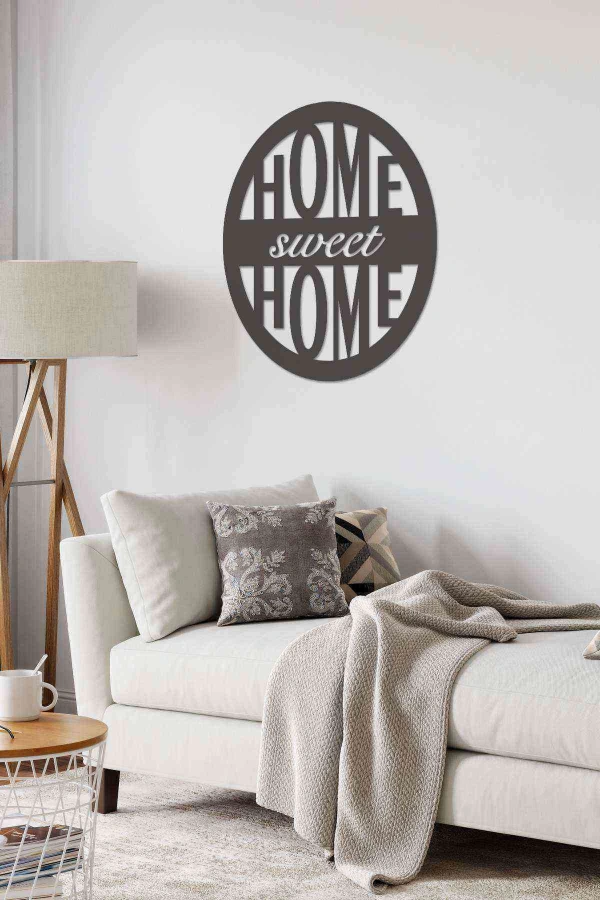 Home Sweet Home Duvar Dekoru Tablosu Siyah Ahşap Mdf