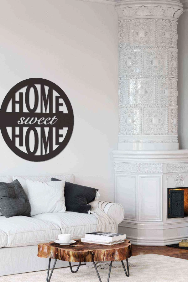 Home Sweet Home Duvar Dekoru Tablosu Siyah Ahşap Mdf