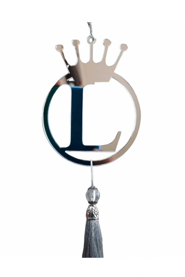 L Yazılı Ayna Pleksi Araba Dikiz Aynası Süsü Gümüş