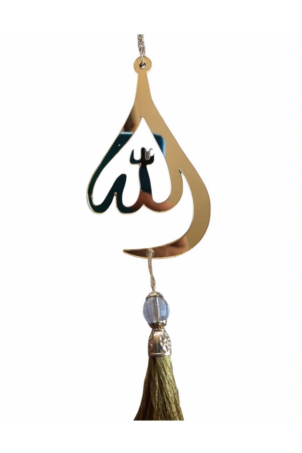 Allah yazılı su damlası Ayna Pleksi Araba Dikiz Aynası Süsü Gold