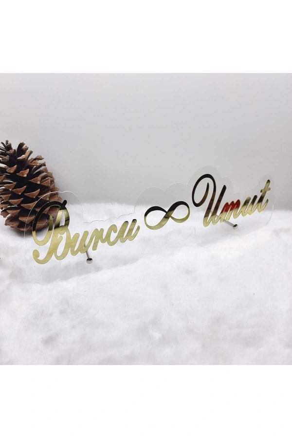 40X13 CM MASAÜSTÜ PLEKSİ İSİMLİK SÖZ NİŞAN KINA GOLD