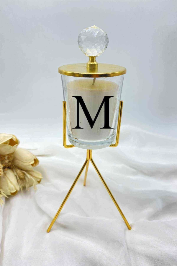 Lüks M Harfli Mumluk Gerçek Mum