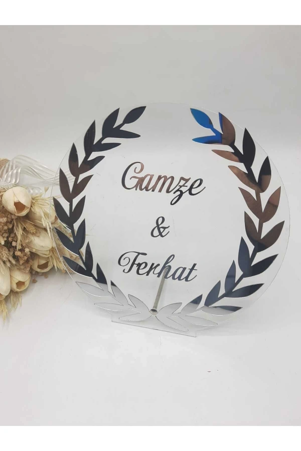 25X25 CM MASAÜSTÜ PLEKSİ İSİMLİK SÖZ NİŞAN KINA GÜMÜŞ