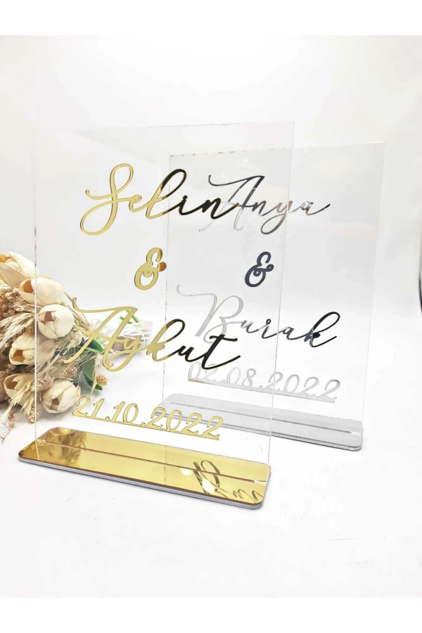 25X20 CM MASA ÜSTÜ PLEKSİ İSİMLİK SÖZ NİŞAN KINA GÜMÜŞ