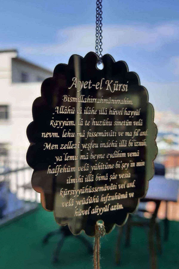 Pleksi Araba Dikiz Aynası Süsü Ayetli A8 Gold