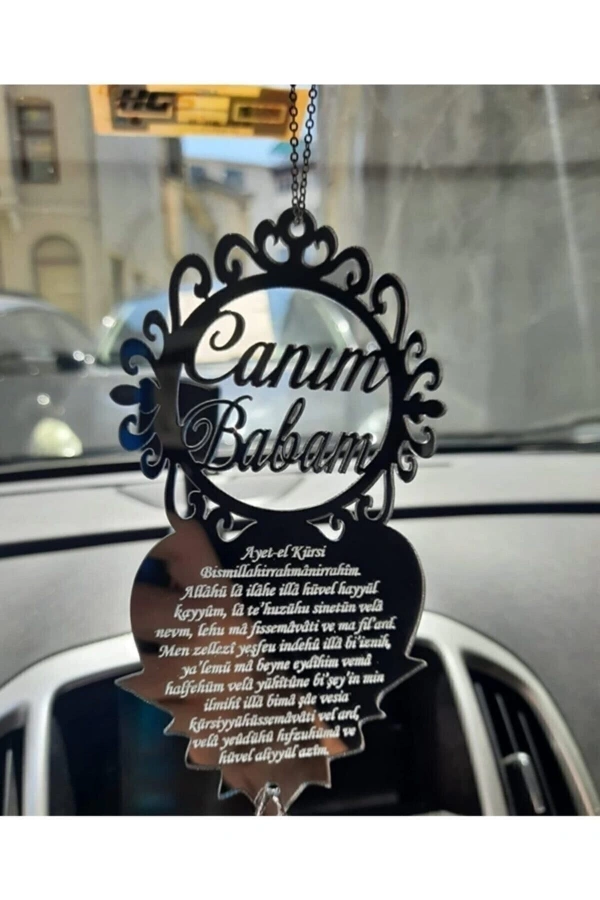 Canım Babam Ayna Pleksi Araba Dikiz Aynası Süsü Gümüş