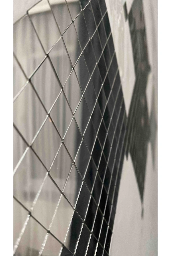 Gümüş Pleksi Dekoratif Antre Banyo Süs Mozaik Ayna 200 Adet 3 cm * 3 cm