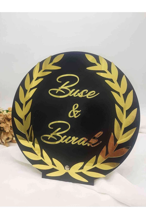 Pleksi Isimlik Masa Üstü Isim Söz Nişan Kına (25x25 Cm )