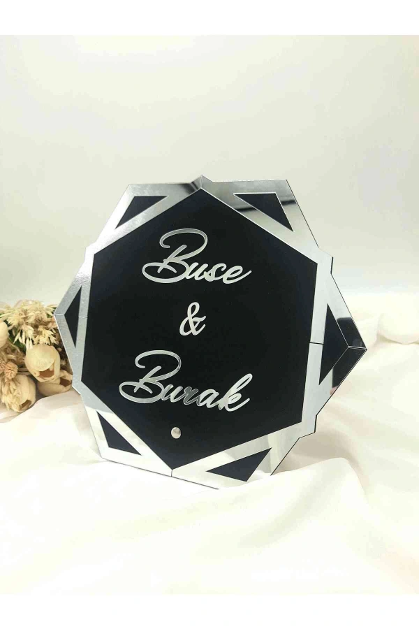 Pleksi Isimlik Masa Üstü Isim Söz Nişan Kına (28x25 Cm )