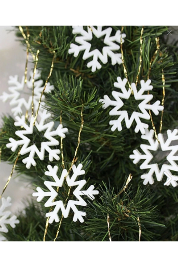 Kar Tanesi Yılbaşı Ağaç Süsü 12li Paket 8*8cm
