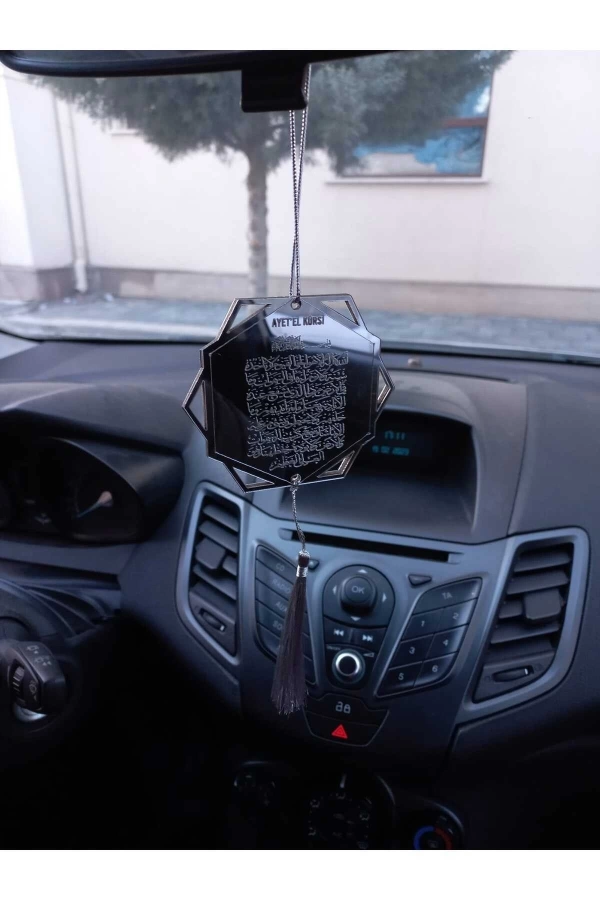 Pleksi Çift Taraflı Araba Süsü, Altıgen Ayetel Kürsi, Dualı Dikiz Aynası Süsü, Pleksi Süs