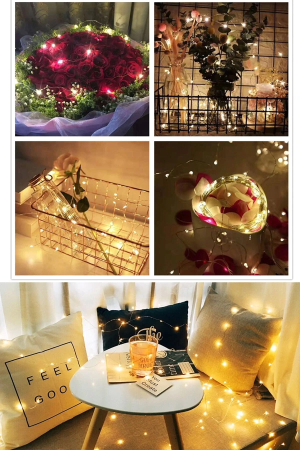 Pilli Tel Peri Led Dekoratif Sarı Led Işık Aydınlatma