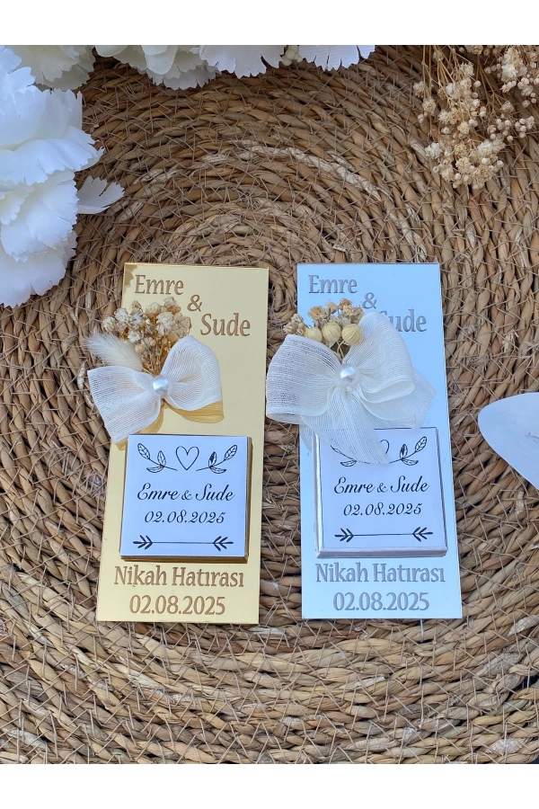 30 Adet Pleksi Hediyelik İsteme , Söz , Nişan , Düğün Çikolatası Madlen Çikolata Nikah Hatırası