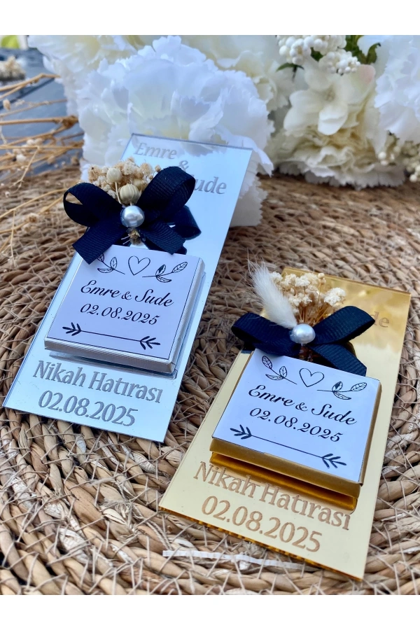 30 Adet Pleksi Hediyelik İsteme , Söz , Nişan , Düğün Çikolatası Madlen Çikolata Nikah Hatırası