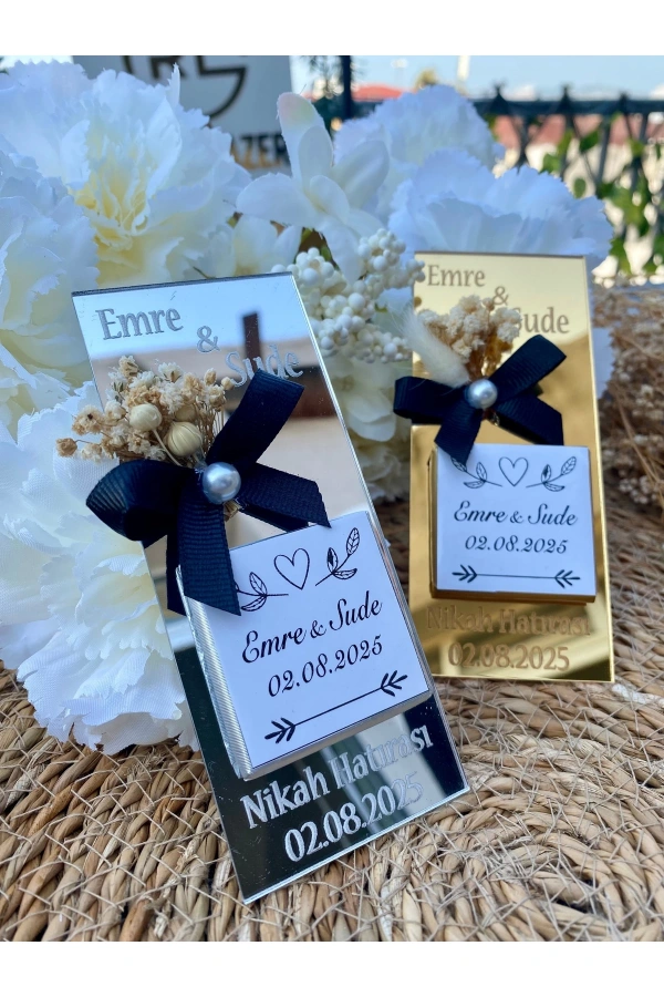 30 Adet Pleksi Hediyelik İsteme , Söz , Nişan , Düğün Çikolatası Madlen Çikolata Nikah Hatırası