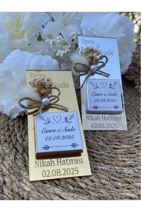 30 Adet Pleksi Hediyelik İsteme , Söz , Nişan , Düğün Çikolatası Madlen Çikolata Nikah Hatırası