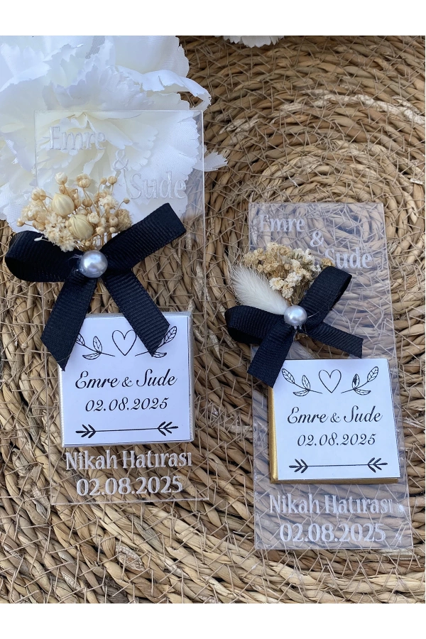 30 Adet Pleksi Hediyelik İsteme , Söz , Nişan , Düğün Çikolatası Madlen Çikolata Nikah Hatırası