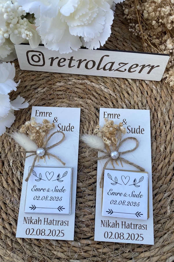 30 Adet Ahşap Hediyelik İsteme , Söz , Nişan , Düğün Çikolatası Madlen Çikolata Nikah Hatırası