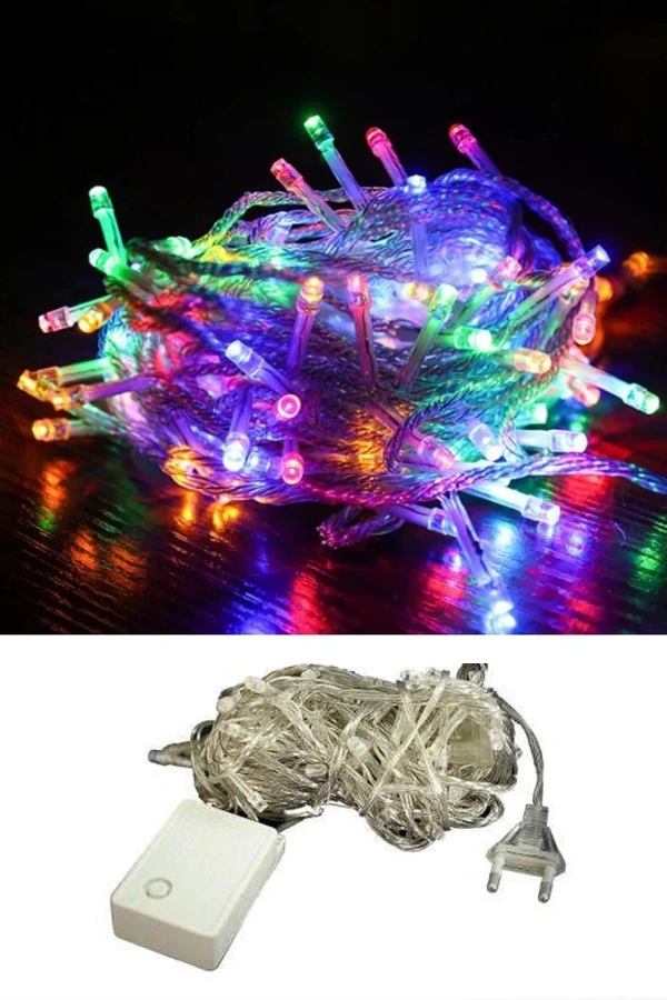 100 Ledli Fişli Dekoratif Led 10 Metre Animasyonlu Yılbaşı Süs Ip Led Lamba