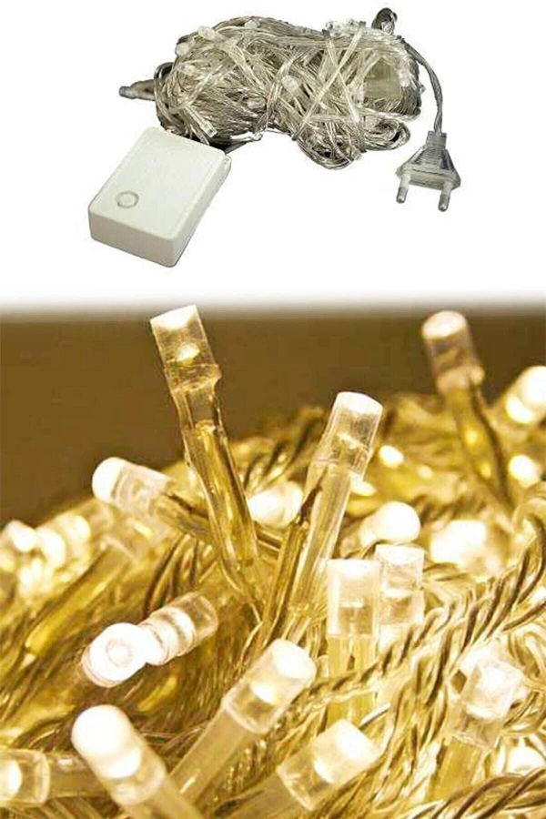 100 Ledli Fişli Dekoratif Led 10 Metre Animasyonlu Yılbaşı Süs Ip Led Lamba