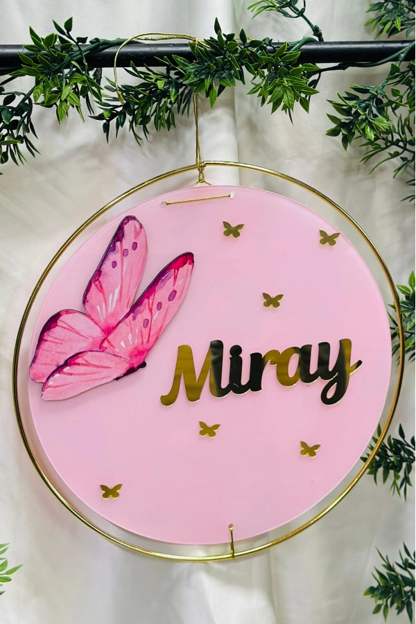 Figürlü Bebek Odası Pleksi Hastane Bebek Kapı Süsü İsimlik Makrome 30x30