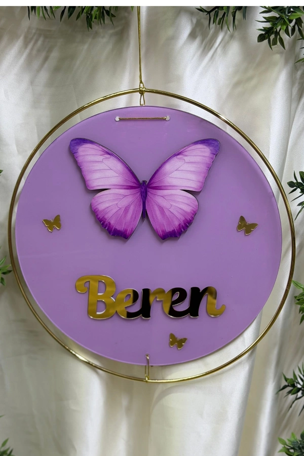 Figürlü Bebek Odası Pleksi Hastane Bebek Kapı Süsü İsimlik Makrome 30x30