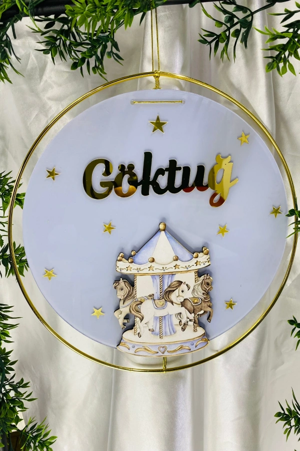 Figürlü Bebek Odası Pleksi Hastane Bebek Kapı Süsü İsimlik Makrome 30x30