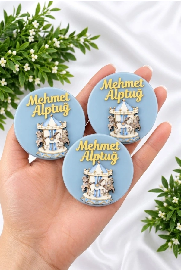 Atlı Karınca Figürlü Pleksi Doğum günü Magnet Hediyelik (15 adet) 7x7 cm