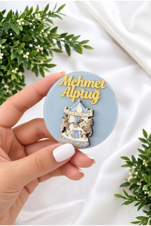 Atlı Karınca Figürlü Pleksi Doğum günü Magnet Hediyelik (15 adet) 7x7 cm