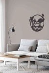 Flamingo Havai Siyah Ahşap Lazer Duvar Dekoru Tablo Mdf