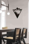 Geometric Dağ Figürlü Duvar Dekoru Siyah Ahşap Lazer Mdf