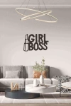Girl Boss Figürlü Duvar Dekoru Siyah Ahşap Lazer Mdf