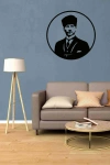 Atatürk Figürü Yeni Duvar Dekoru Siyah Ahşap Lazer Mdf