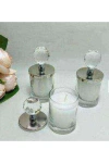 Kristal Kapaklı Mum ve Mumluk Gümüş 1 Adet