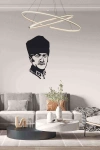 Atatürk Silüeti Duvar Dekoru Tablosu Siyah Ahşap Lazer Mdf