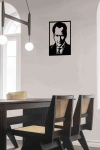 M. Kemal Atatürk Duvar Dekoru Tablosu Siyah Ahşap Lazer Mdf