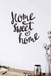 Home Sweet Home Duvar Dekoru Tablosu Siyah Ahşap Lazer Mdf