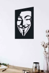 V For Vendetta Anonymous Duvar Dekoru Tablo Siyah Ahşap Mdf