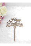 Happy Birthday Pasta Süsü Ahşap 15x15 cm