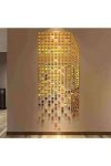 GOLD Pleksi Dekoratif Antre Banyo Süs Mozaik Ayna 200 Adet 3 cm * 3 cm
